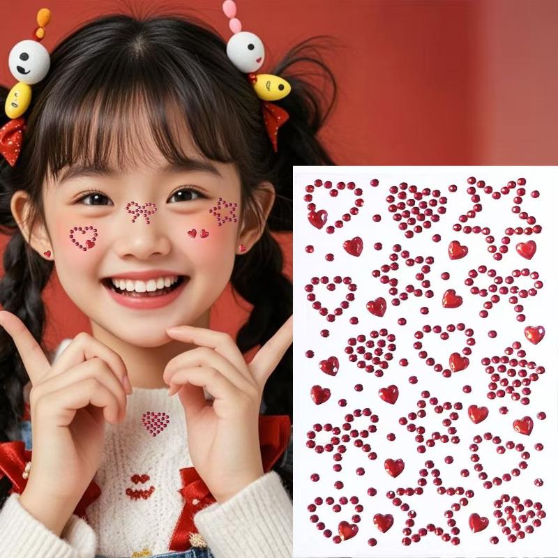 Body Jewelry Stickers - 1 лист красочных самоклеящихся страз для
