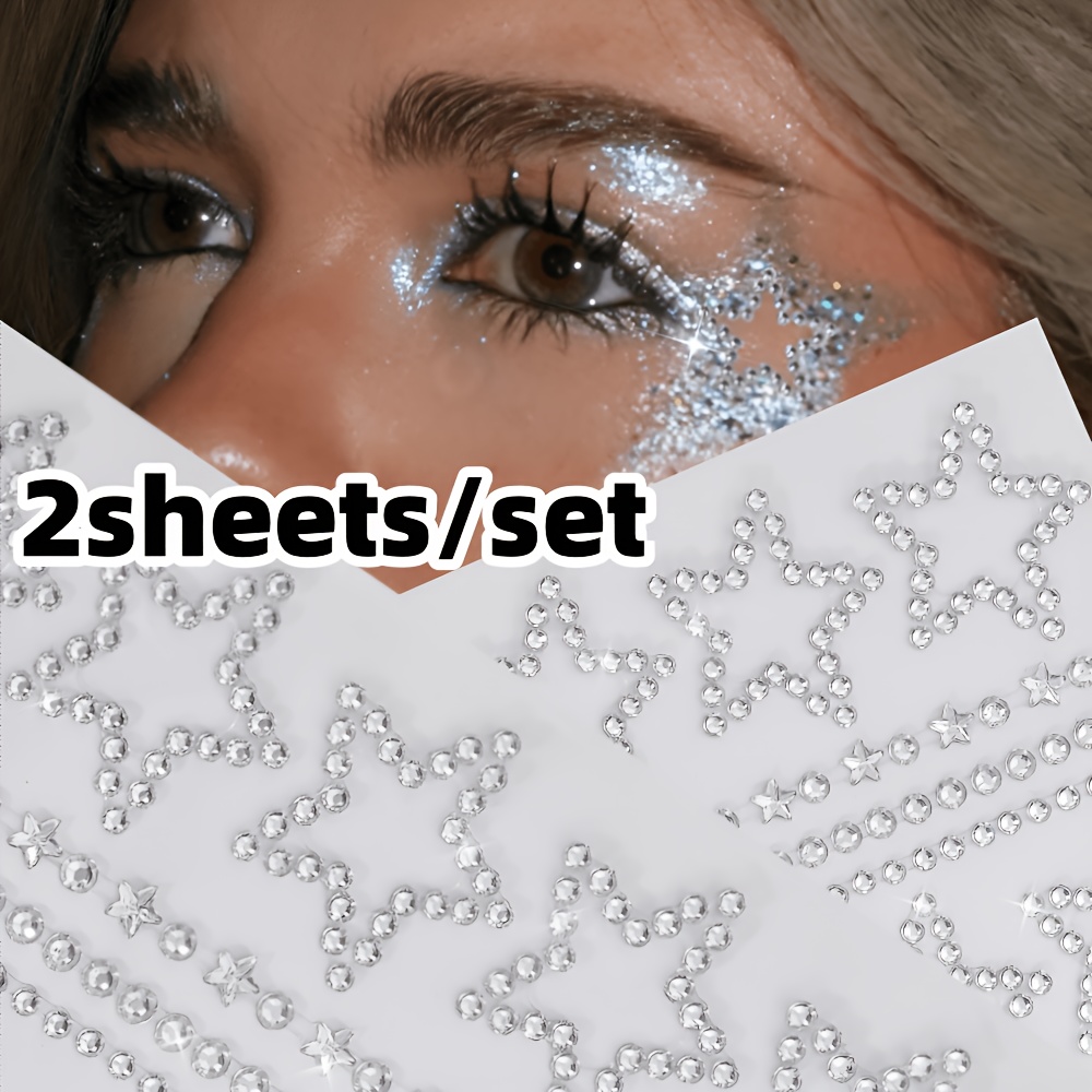 Body Jewelry Stickers - 1/2 листа самоклеящихся стразовых наклеек в