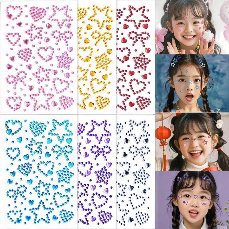 Body Jewelry Stickers - 1 лист красочных самоклеящихся стразовых наклеек