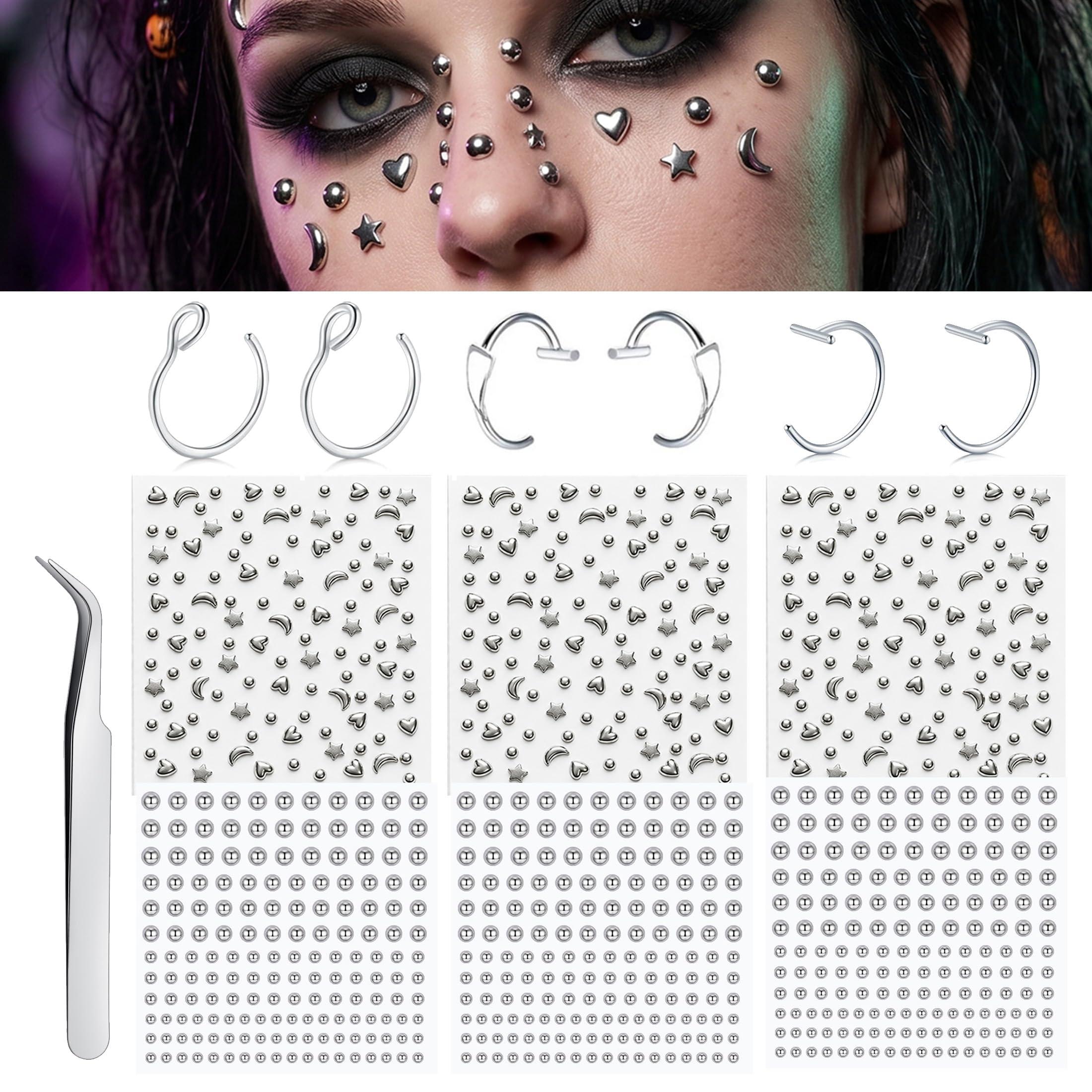 Body Jewelry Labret - Накладные украшения для лица: шарики-имитации пирсинга,