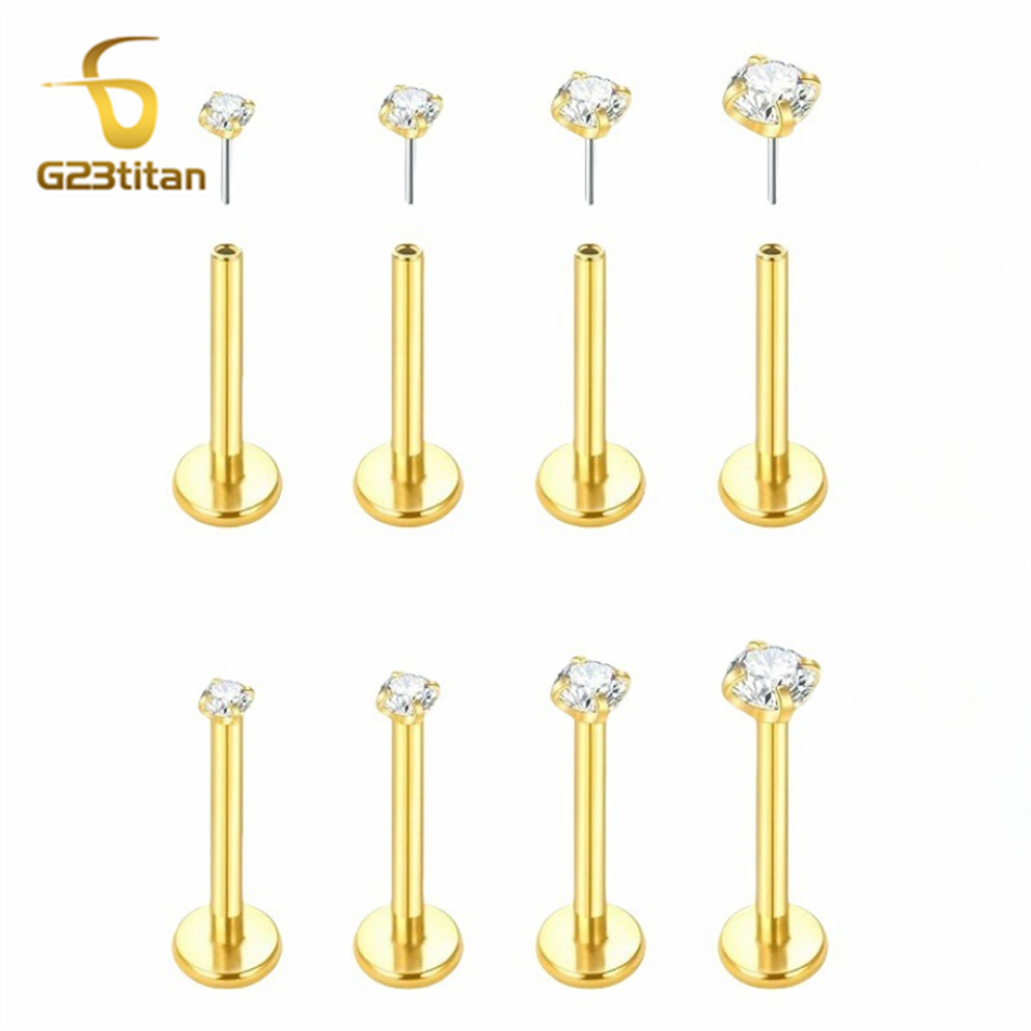 Body Jewelry Labret - 2 шт. титановые серьги-пуш-ап G23 с