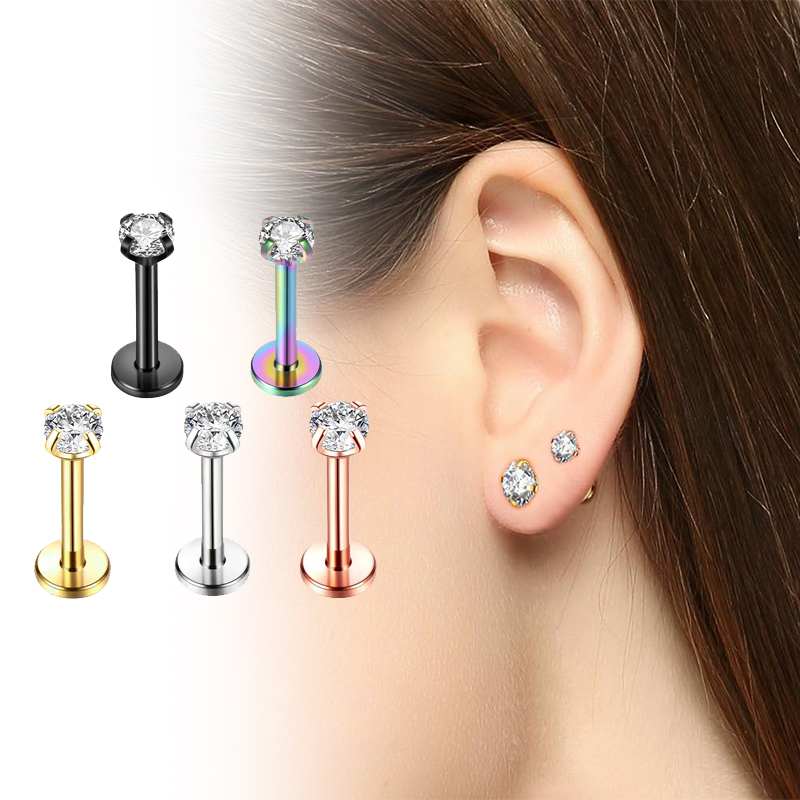 Серьги-гвоздики из титана 16G  – обзор и цена Body Jewelry Labret