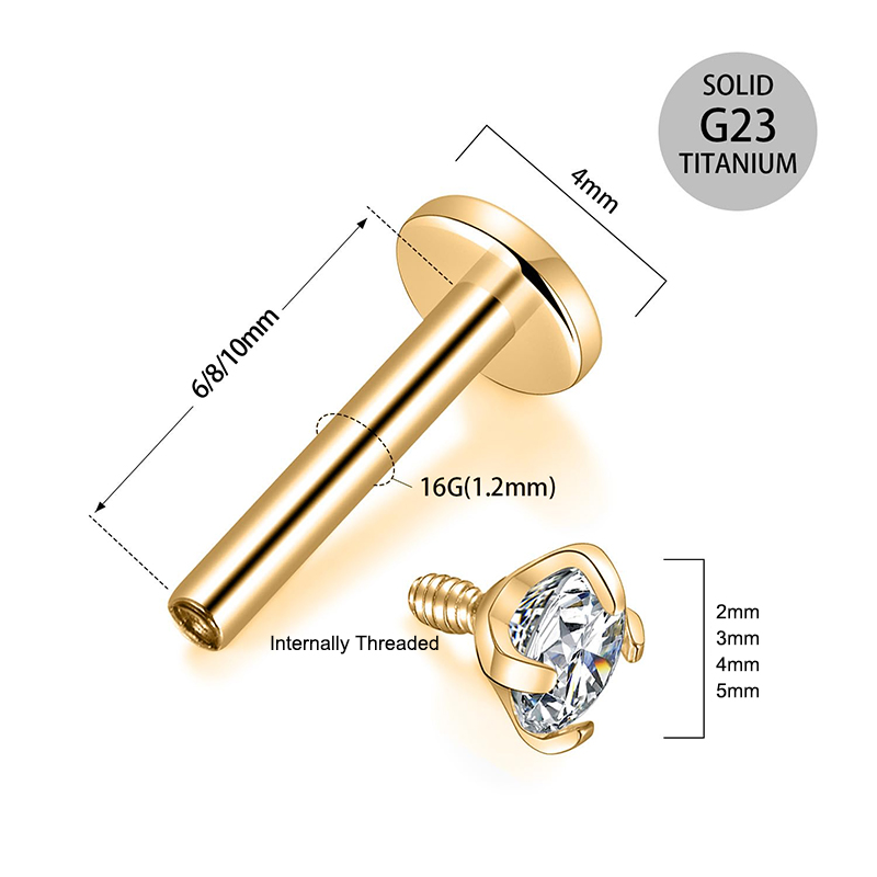 Серьги-гвоздики из титана 16G  – обзор и цена Body Jewelry Labret