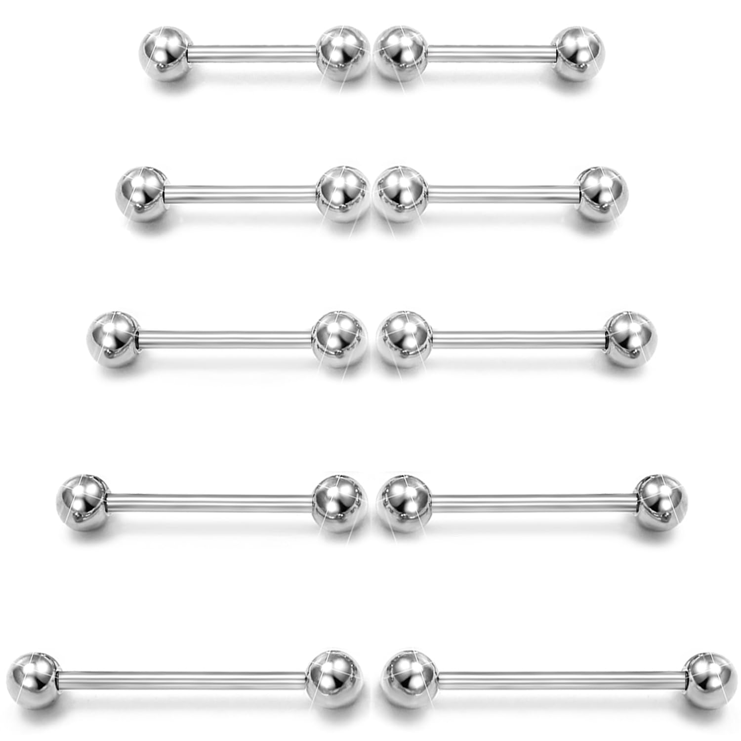 10 шт., 14 г, прямые кольца со – обзор и цена Tongue Barbell Straight
