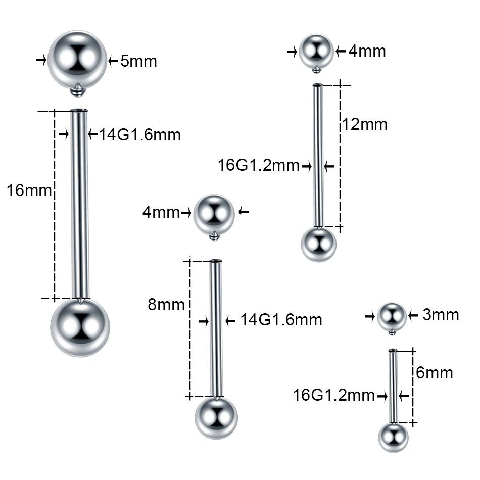 ASTM F136 Титановые промышленн – обзор и цена Tongue Barbell Straight
