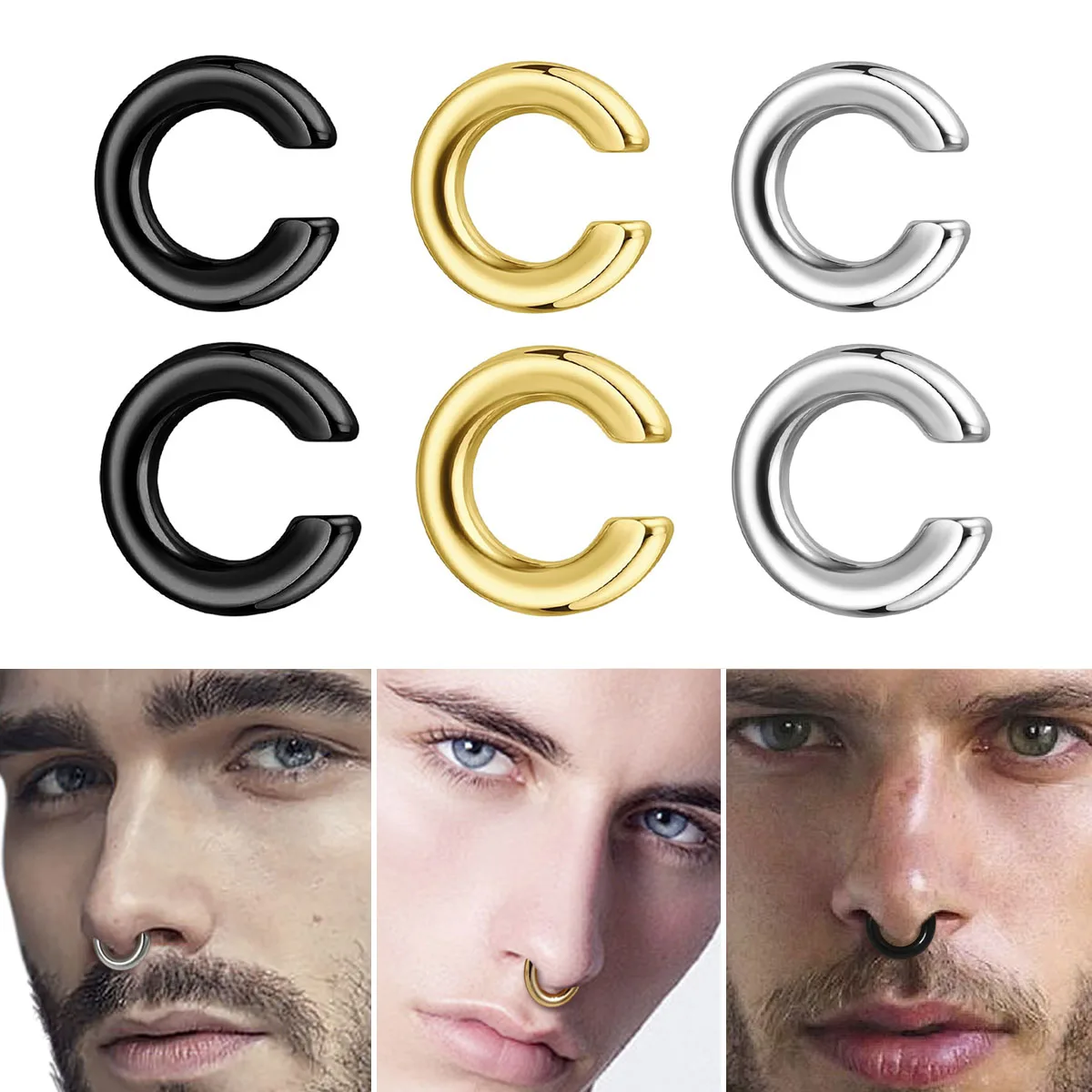 1 шт. Имитация пирсинга: C-обр – обзор и цена Body Jewelry And Earrings